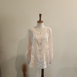 J. Jill Embroidered Long Sleeve Blouse